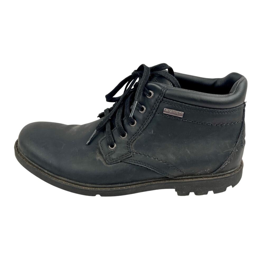 Rockport Men's Size 8 Storm Surge Plain Toe Boot Black Hydro-shield Waterproof